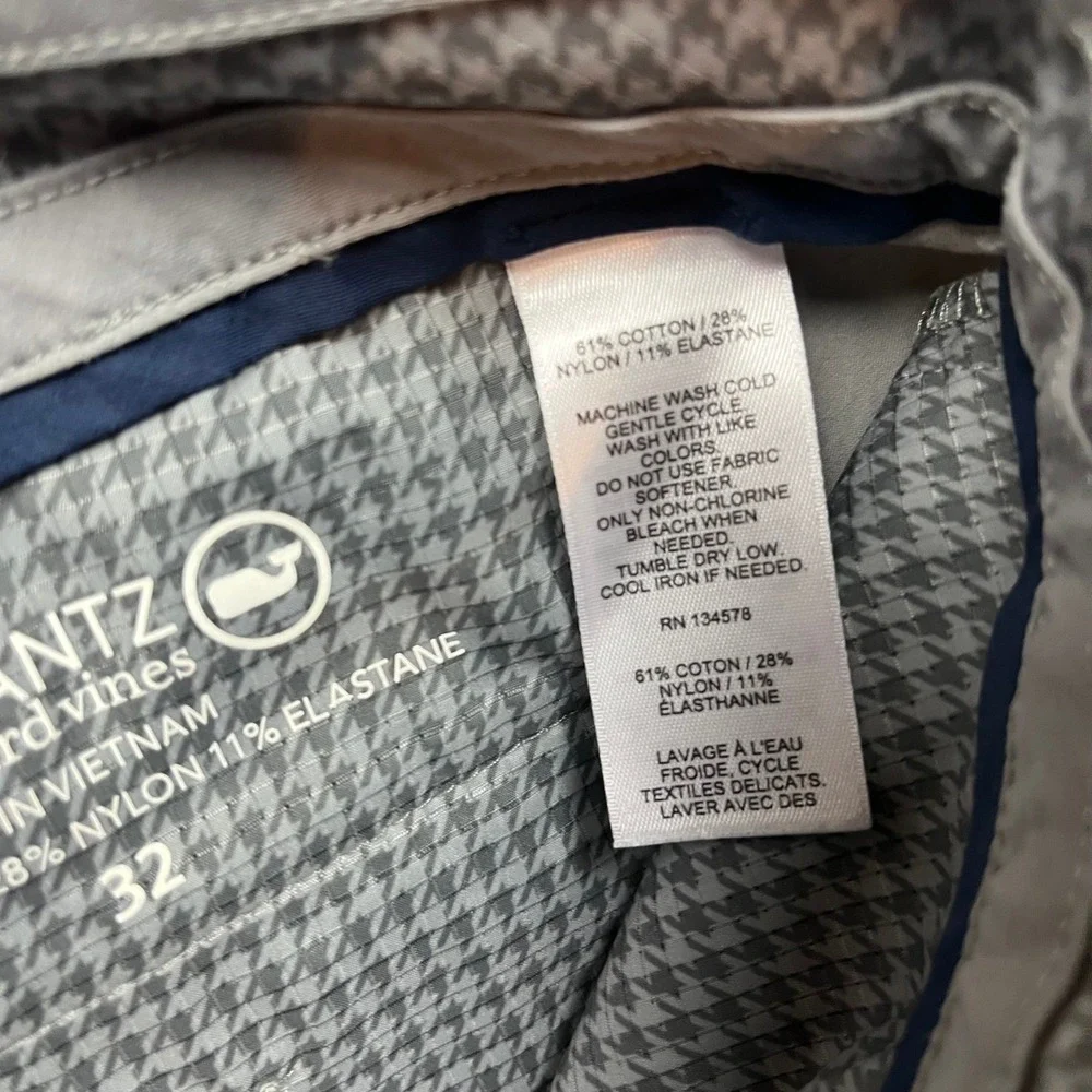 Vineyard Vines Jim Nantz Golf Shorts Mens 32 Gray Stretch Flat Front Performance